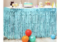Metallic Foil Table Skirts 5 Pack, 29×108″, Birthday Party Decor, Blue