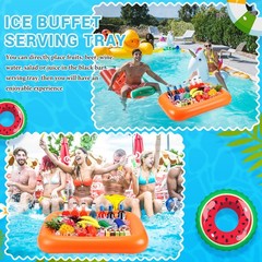 FillTouch Rectangular Inflatable Serving Bar Floating Drink Holder for Pool I…