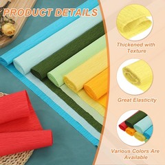 2Pcs Crepe Paper 7.9ft Long 20″ Wide Pale Yellow Crepe Paper Roll