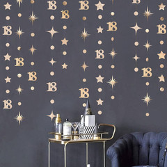 Champagne Gold 18Th Birthday Decorations Number 18 Circle Dot Twinkle Star Garla