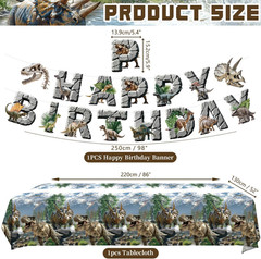 Dinosaur Birthday Party Decorations Set for Boys, Dino World Themed Party Decora