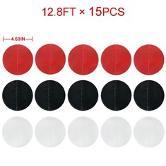 192Ft Red Black White Party Decorations Big Circle Dots Backdrop Streamer Gar…