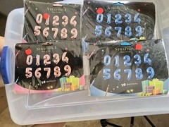 Number Pink Foil Balloons 0-9 Set, Mylar Aluminum Hanging Numbers 4 Packs