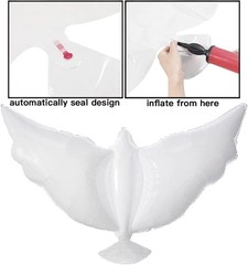 12-Pack Dove Balloons Memorial Release in Sky, Biodegradable White Angel Lant…