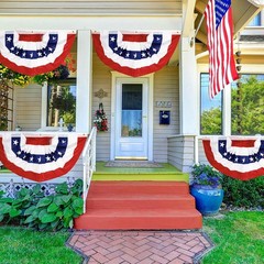 Vibrant 1.5×3 Ft Patriotic Bunting for 4th of July Memorial Veterans Day Events