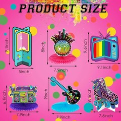 80s 90s Party Decorations 12 Pieces 80’s 90’s Honeycomb Centerpieces 80s / 90…