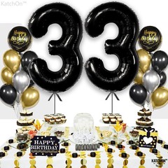 , Giant Black 33 Balloon Numbers – 40 Inch | 33 Birthday Balloons, 33 Birthda…