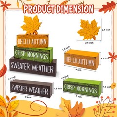 4 Pcs Fall Decor Wooden Tiered Tray Decor Maple Leaf Autumn Decorations Gifts…