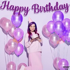 , Glitter Purple Cursive Happy Birthday Banner – Pre-Strung 10 Feet, Happy Bi…