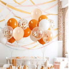 Orange Latex Balloons Party Decorations 12 Inch 50 Pcs White Matte Burnt Pastel