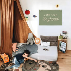 Long Live Boyhood Boys Room Decor, Sage Green Nursery Playroom Toddler Boy Linen