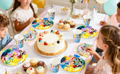 DISNEY Princess Party Decorations 126Pcs Tableware Plates Tablecloth Banner Cups