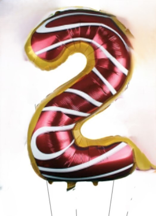 Brown Donut #2 Shape Foil Balloon for Sweet Celebrations Mylar Balloon Decor