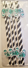 Video Gaming Party Paper Straws Game Controller 3 Packs of 6 Total of 18