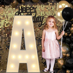 4FT Marquee Light up Letters A, Big Marquee Letter for Birthday Graduation Baby