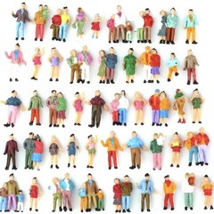 25 Pack Figures People 1:87 Scale Mixed Painted Passengers Accessories
