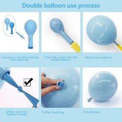 Double Pastel Blue Balloon Garland Macaron Baby Blue Balloons Different Sizes…