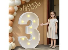 3FT Marquee Numbers 3 for 3rd/30th Birthday Decorations, Large Light Up Number