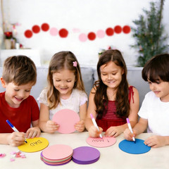 72 Pcs 6 Inches Large , 9-Color Assorted round Shape Die Cut for Bulletin Board