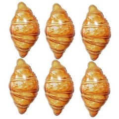 6 Pack Croissant Foil Balloons 29×18 Inch Bakery Party Decorations, Brunch