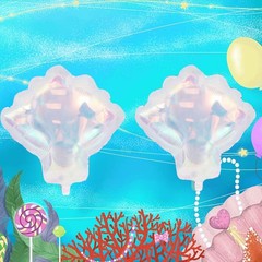 6 Pieces Sea Shell Balloons Ocean Balloons for Baby Shower Hawaii Summer Beac…
