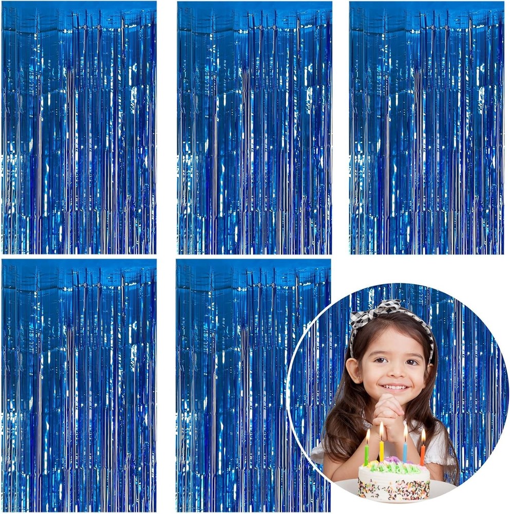 2 Pack Blue streamers fringe foil backdrop ocean Birthday party decor…