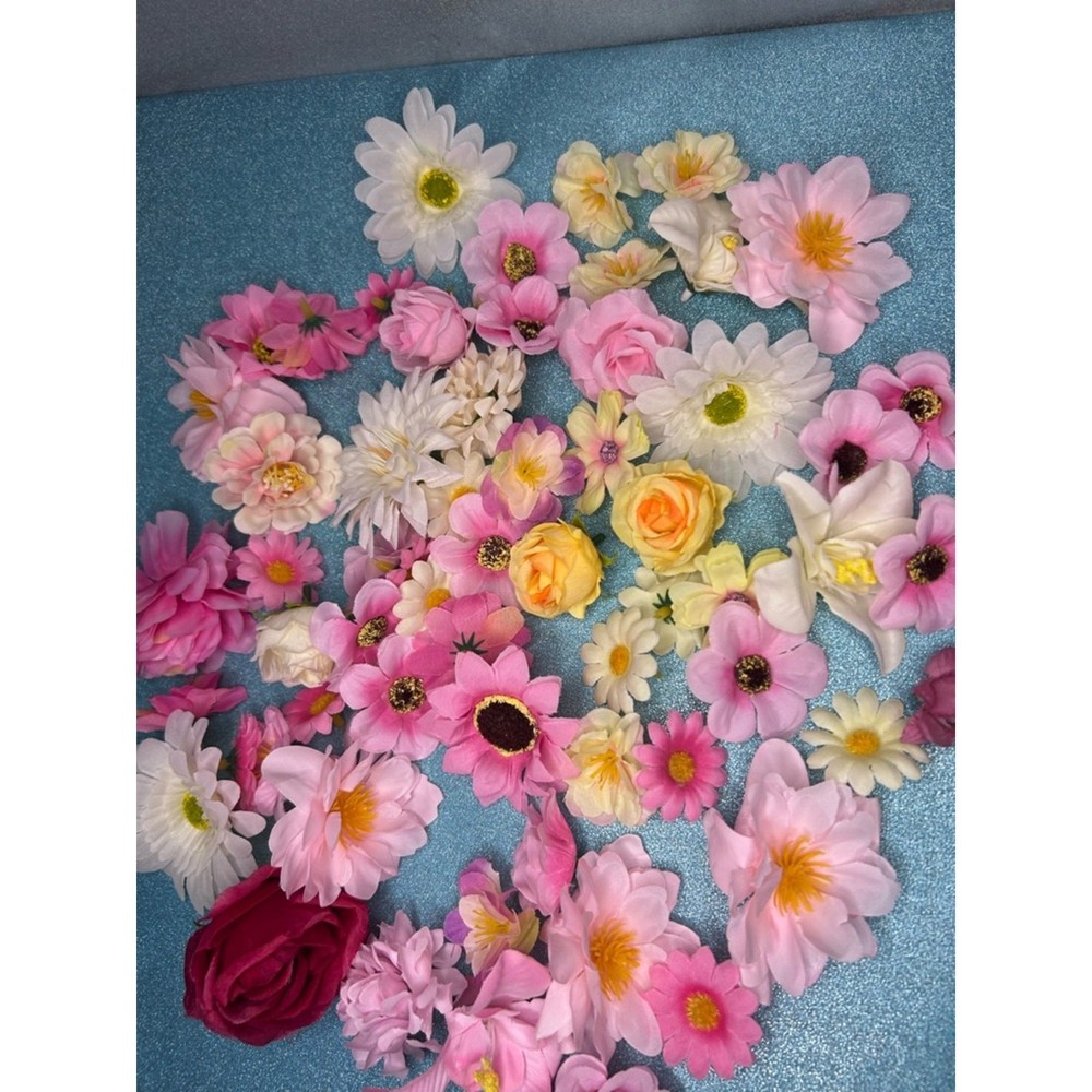 Artificial Flower Bud Assortment – White, Pink, Yellow 3 dozen Mixed Faux Buds