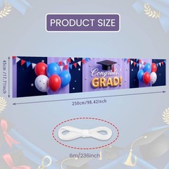 Graduation Banner 2026 Decorations Gold and Navy Blue Class of 2026 Background f