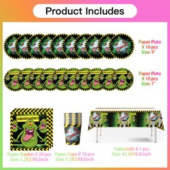 Ghostbusters Birthday Party Supplies Set Plates Cups Tablecloth Napkins