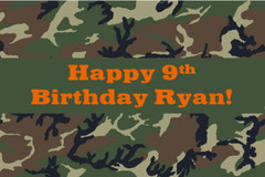 3×6 Camo vinyl Birthday Banner