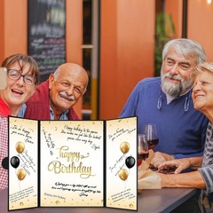 Black and Gold Birthday Decorations for Men or Women, Happy Birthday Guest Si…