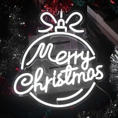 Christmas LED Sign Neon Light Bedside Night Lamp Room Home Wall Decor Lights USB