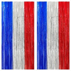 XtraLarge Red White and Blue Streamers – 3.2×8 Feet, Pack of 2 Red and Blue Deco