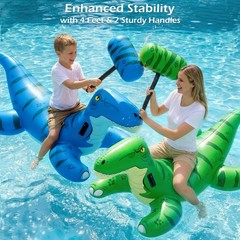 Pool Games Toys Floats -2Pack Inflatable Dinosaur Pool Floats with Blow Up To…