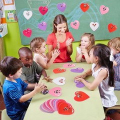 120 PCS 4 Inch Heart Cutouts Assorted Color Paper Die Cut Glue Point Dots Decor