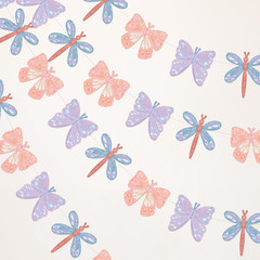 Pastel Butterfly and Dragonfly Party Decorations Hanging Butterfly Garland Sprin
