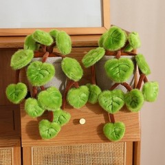 Plush Pothos Plant Decor, 2 Color Options Faux Trailing Greenery Stuffed Home