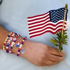 Durable Red, White, and Blue Patriotic Bracelets for Boys and Girls – Unisex
