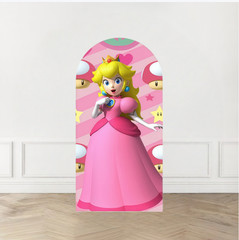 Princess Peach Arch Backdrop Cover Birthday Photo Background
