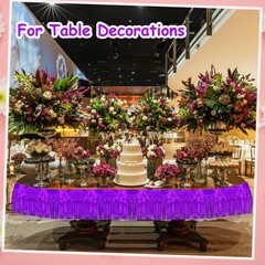 4 Pack 10 Feet Glitter Purple Parade Float Decorations for Trailer Car, Glit…