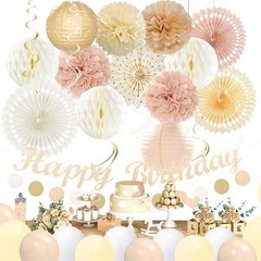 Champagne-Gold Pink Birthday Decorations for Women Girls,Pre Champagne-gold
