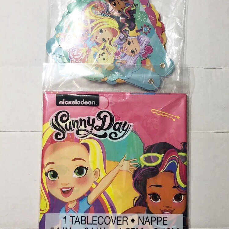 Sunny Day 6′ Happy Birthday Banner And Tablecover Party Supplies Decoration Lot