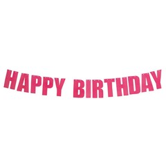 Fun Express 7 ft. Bright Pink Happy Birthday Ready-to-Hang Garland Decoration