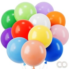 Rainbow Balloons 36pcs 18 Inch Large Colourful Latex Balloons for Baby Shower…