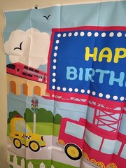 New Birthday Party Backdrop,Planes Trains & Autos
