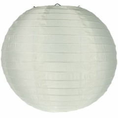 4″ Beige / Ivory Round Nylon Lantern, Even Ribbing, Hanging Decoration (10 PACK)