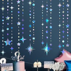 Iridescent Party Decorations Star Circle Dot 3 Count (Pack of 1),