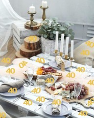 40th Happy Birthday Confetti Decorations Gold Glitter Number 40 Scatter