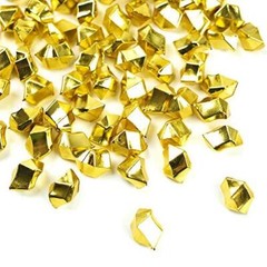 DomeStar Fake Ice, 150PCS 2.5Cups Gold Acrylic Ice Fake Plastic Gold Nuggets