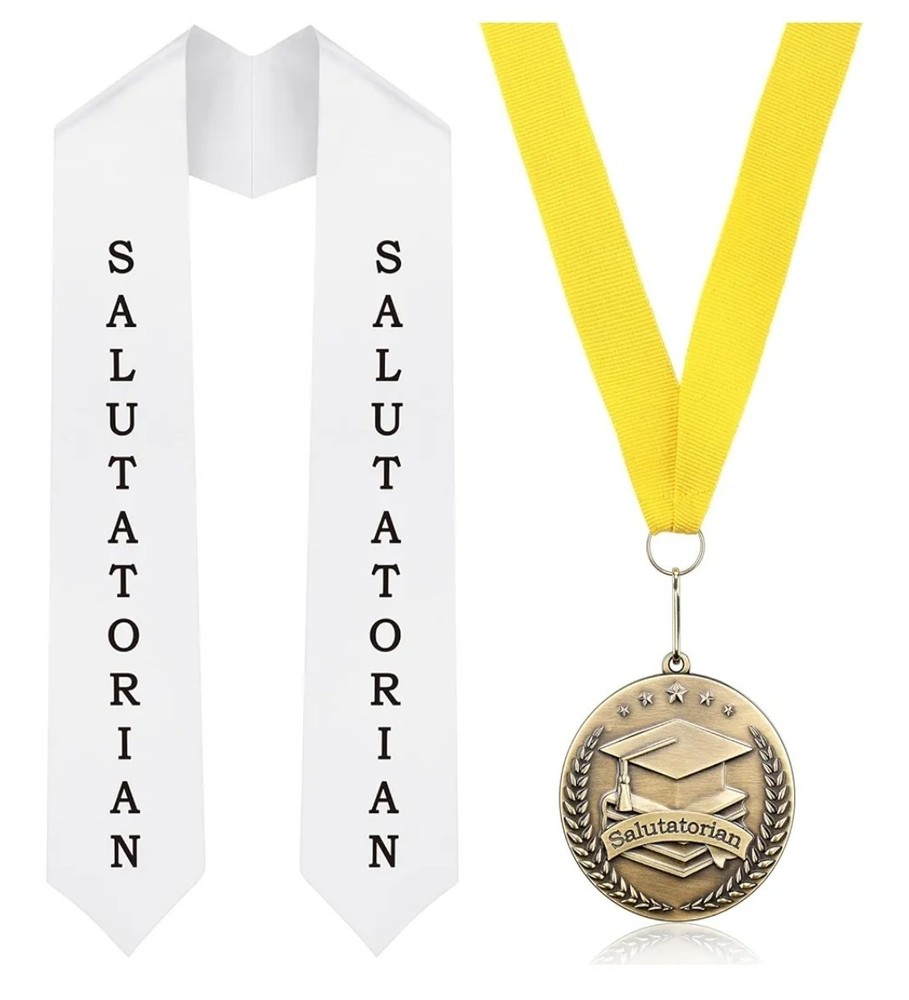 Remuuly 2 Pcs Graduation Award Medal and Graduation Stole Set Award Medal 60…
